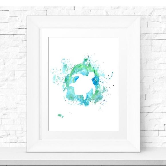 Turtle Watercolor Print - Picture 1 of 2